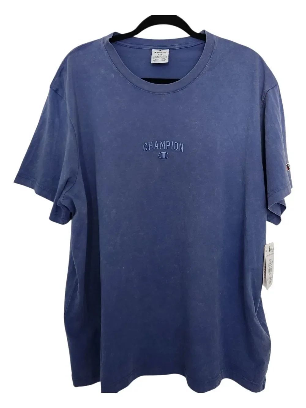 Champion Mens Vintage Wash Seablue Embroidered Short Sleeve T-shirt Size 2XL